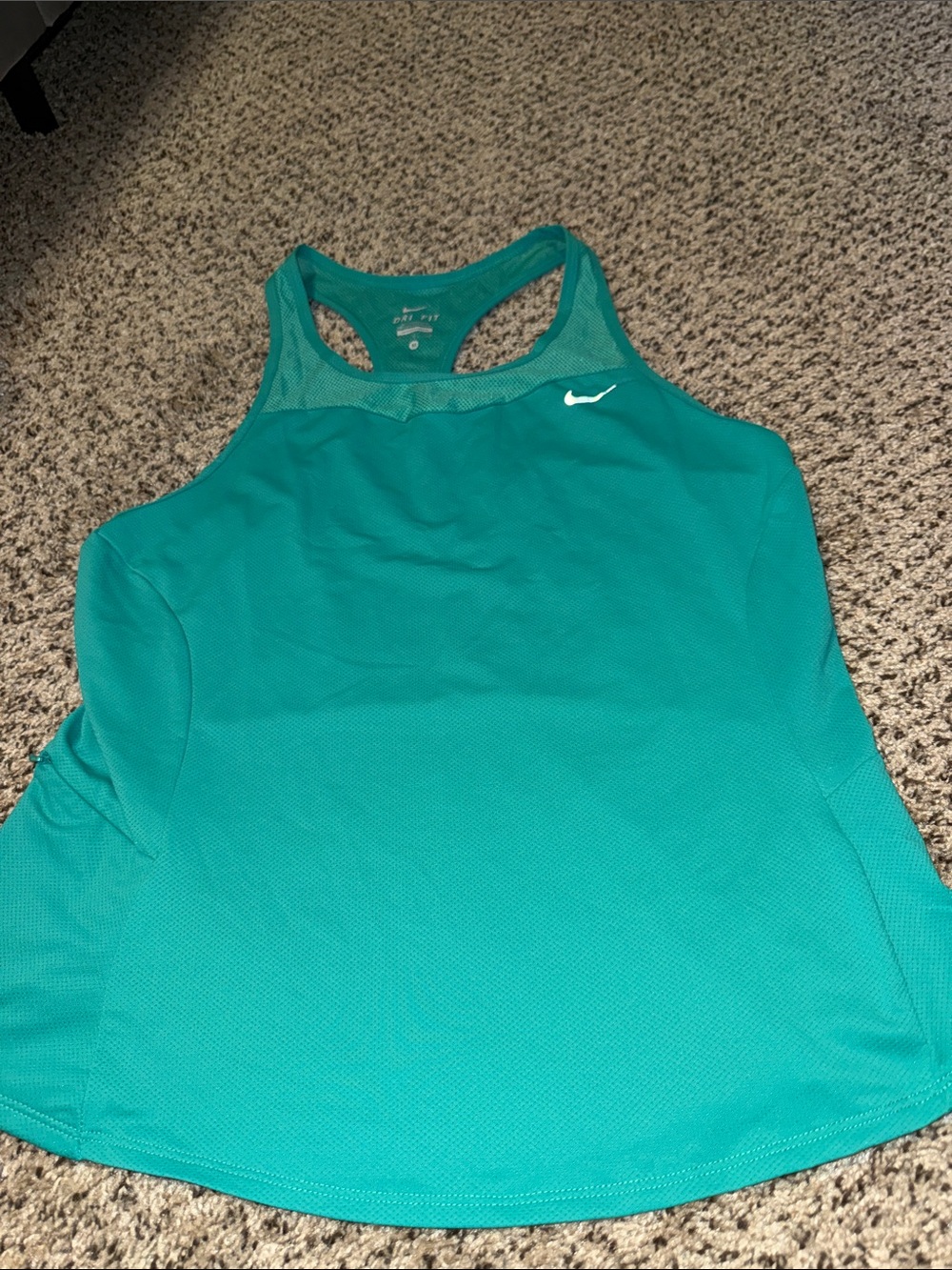 Nike Teal Racerback Athletic Tank with White Swoosh